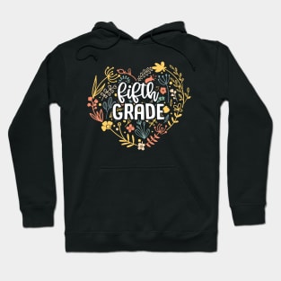 Fifth Grade Floral Heart Back To School Hoodie